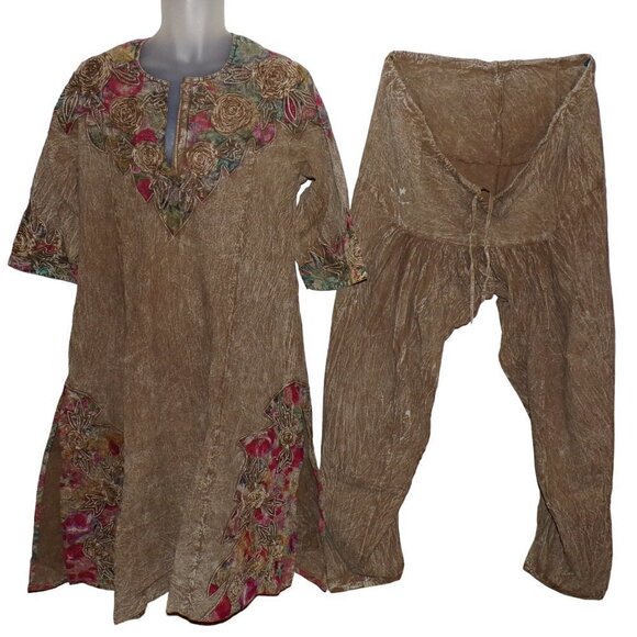 Handmade Other - Vintage Embellished Tunic & Harem Shalwar Pants Stone washed Boho Hippy OS